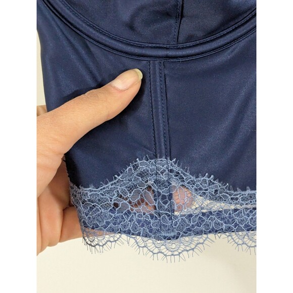Victorias Secret Navy Dream Angels Unlined Wired Balconette Corset Bra 36DDD - Picture 8 of 15